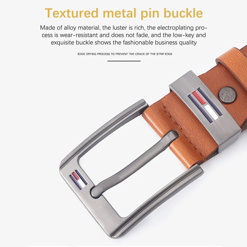 1X Haute Qualité Hommes Ceinture Alliage Boucle Carrée Mâle PU Cuir Ceinture Hommes Mâle Sangle Épingle Boucle Fantaisie Vintage Jeans Ceinture Sangle