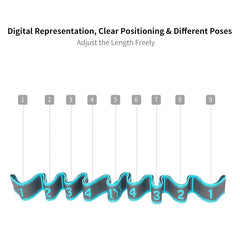 Sangle d'étirement élastique de yoga avec boucles, sangle extensible pour ballet, jambe, corps, bande extensible pour yoga, danse, Pilates, gymnastique