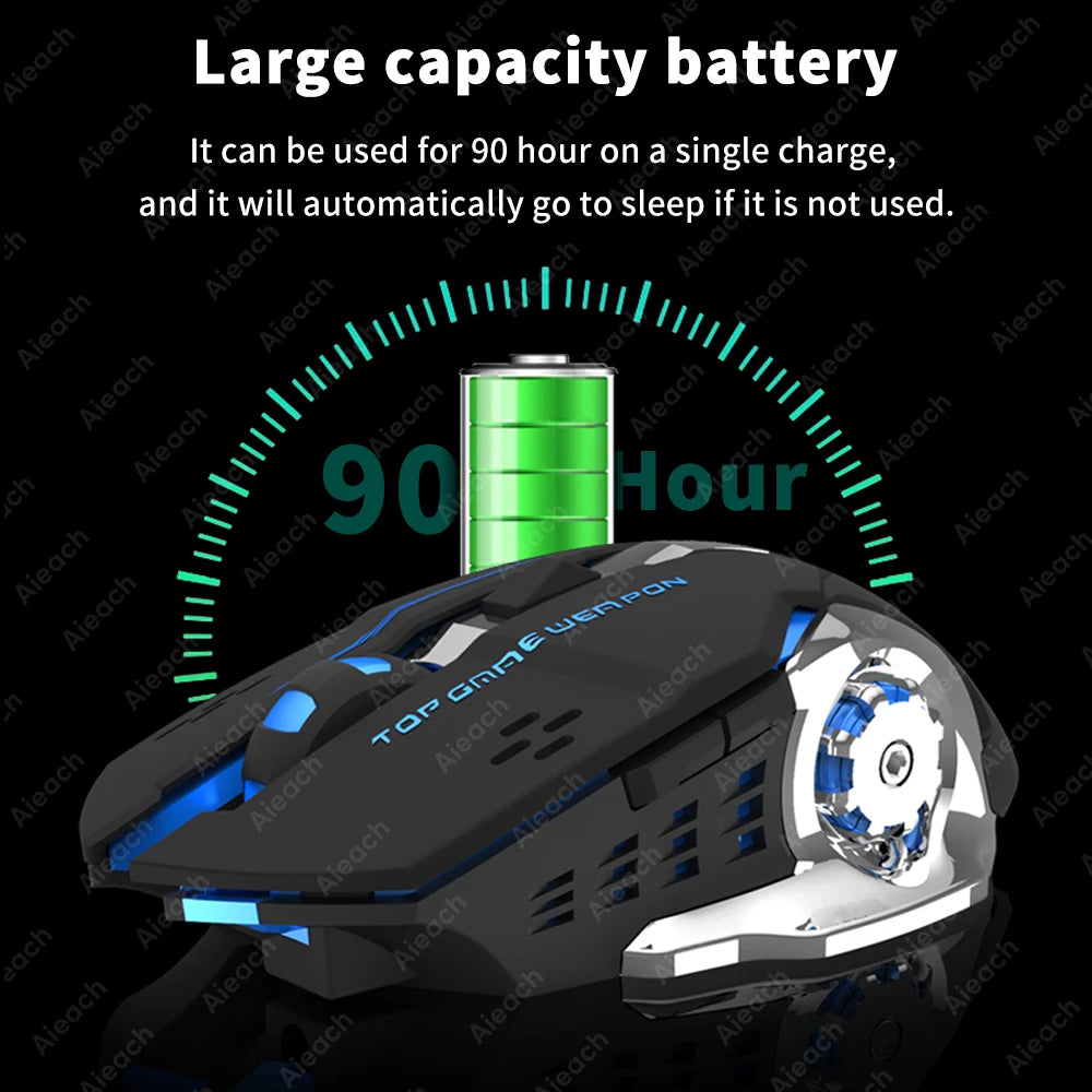 AIEACH Rechargeable Wireless Mouse For Computer Tablet Bluetooth Gaming Mouse Ergonomic Backlight Mouse Laptop Accessories