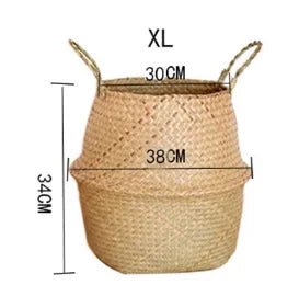 Panier en osier d'algues, pot de fleurs suspendu en rotin, pot de fleurs pour vêtements sales, panier de rangement pour vêtements sales WF1015
