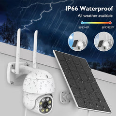 Tuya Smart Life APP 3MP WiFi batterie solaire suivi de mouvement Site patrouille PIR Surveillance sécurité extérieure PTZ couleur lumière caméra