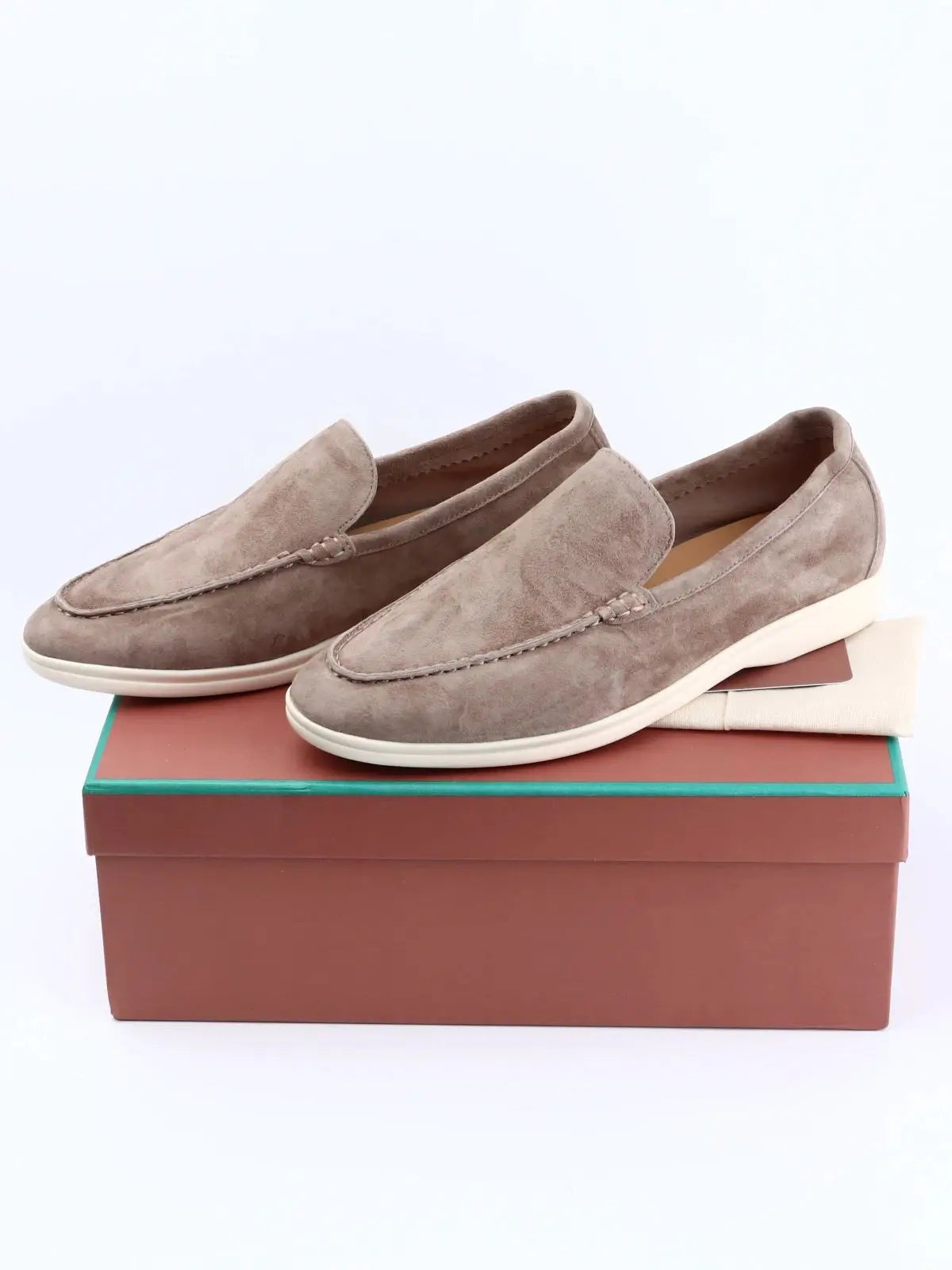 Pas Logo été daim cuir femmes mocassins hommes chaussures plates bout rond sans lacet casual mocassin confortable Mules paresseux femmes chaussures