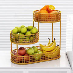 Panier à fruits, bol à plusieurs niveaux, organisateur de stockage de fruits et légumes pour comptoir de cuisine, panier en fil métallique, support de bol pour collations