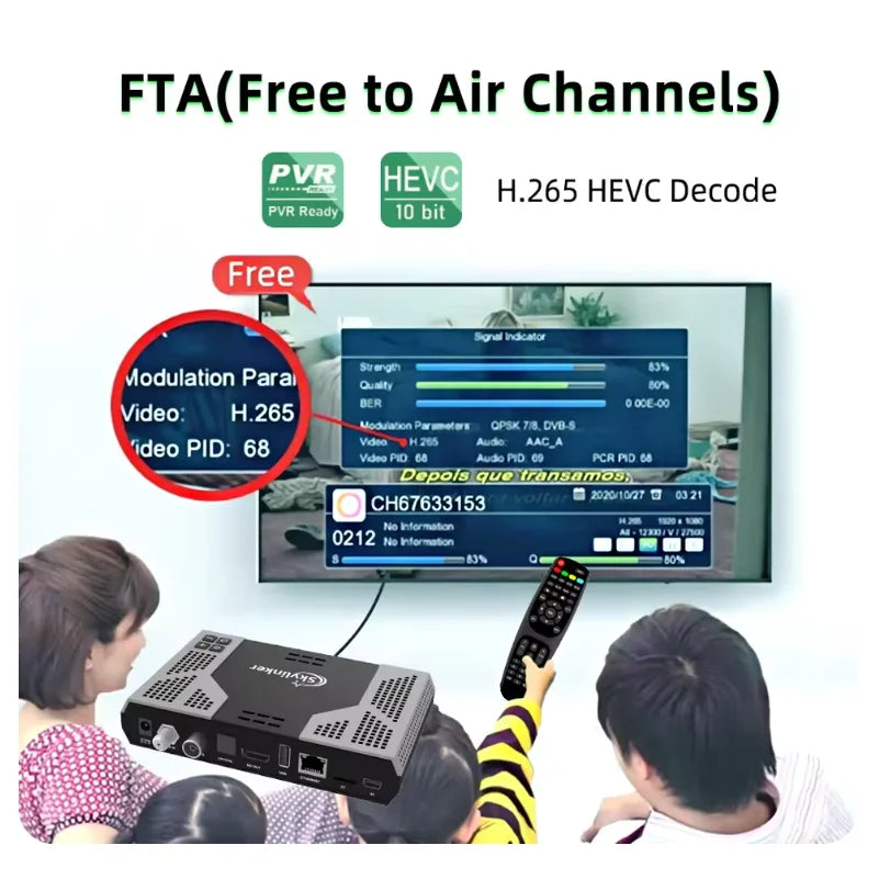 Skylinker Z8 Plus hybride Android OTT + DVB-S2 + DVB-T2 HD 4K TV Box FTA avec H265 2 + 16GB 5G Wifi OTT DVB-S2 récepteur Satellite