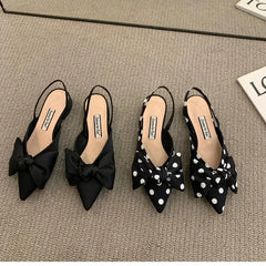 Sandales à talons bas pour femmes, chaussures élégantes à bretelles pointues, escarpins De fête à la mode, 2023