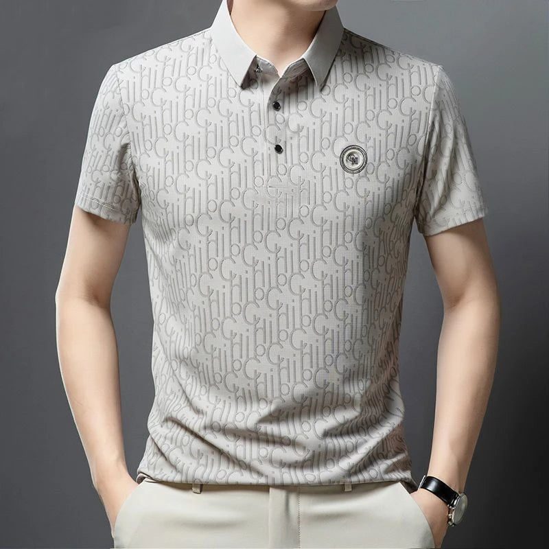 Polos College minimalistes à manches courtes pour hommes, col rabattu, respirant, mince, décontracté, mode polyvalente, été