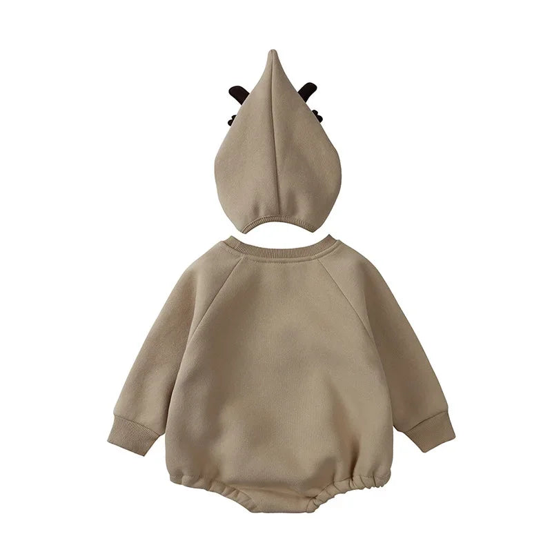 Ensemble barboteuse et chapeau de noël pour bébés filles de 0 à 2 ans, vêtements pour nouveau-nés garçons, body en coton polaire, tenue d'hiver festive pour nourrissons