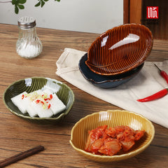 Shunxian – plats en céramique en forme de feuille, petits plats exquis haut de gamme, assiettes à collation créatives, assiettes de four artisanales en relief artistique