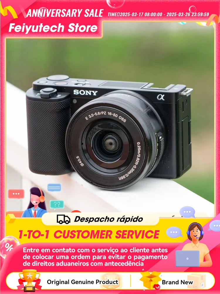 Sony Alpha ZVE10 APS-C Sans Miroir Numérique Compact Caméra Professionnelle prolifération Photographie 24.20MP 4K Caméras Vidéo ZV-E10