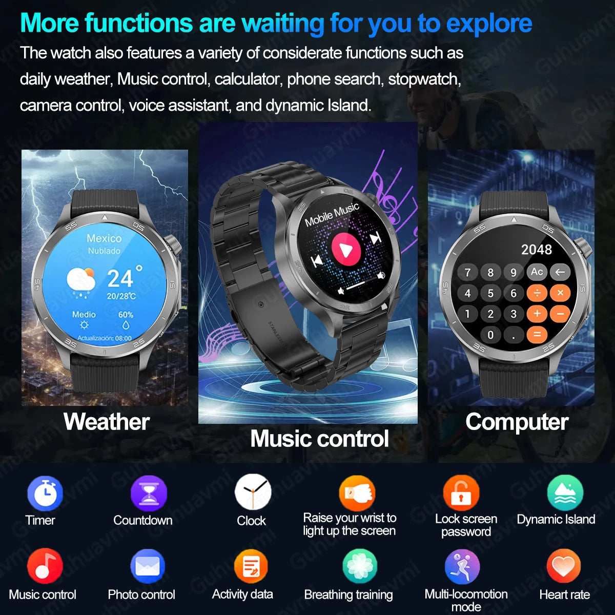 Nouveau pour OPPO montre X2 MAX hommes GPS piste boussole montre intelligente AMOLED HD écran Bluetooth appel fréquence cardiaque IP68Waterproof SmartWatch