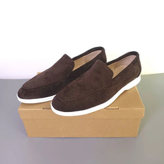 Mocassins classiques en cuir suédé pour hommes, chaussures décontractées, marque de luxe, respirantes, à enfiler, chaussures de conduite