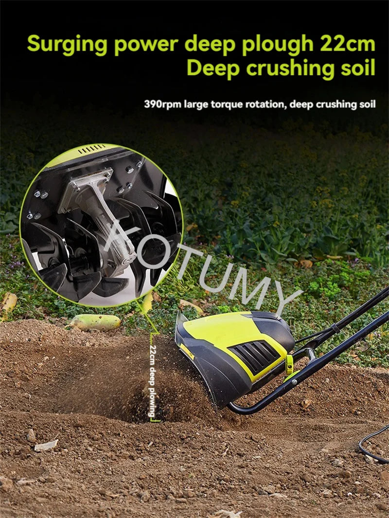 Scarificateur électrique, Micro-motoculteur, Machine de labour des terres, cultivateur de creuser des terres domestiques, motoculteur rotatif agricole 220V