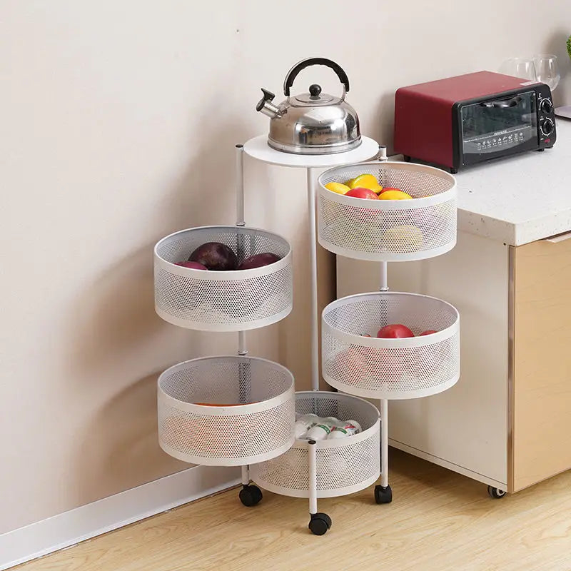 Petit chariot de rangement multicouche, chariot de cuisine moderne et créatif, meubles de maison simples, étagère rotative au sol, boîte à collation pour salon