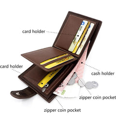 Nouveau portefeuille court pour hommes porte - cartes ultra - mince nom imprimer portefeuille pour hommes petit porte - photos sac à trois plis sac à main pour hommes givré