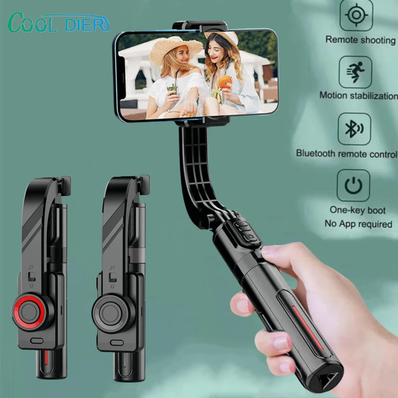 COOL DIER 2025 nouveau stabilisateur de cardan portatif Bluetooth téléphone portable perche à Selfie trépied réglable pour Smartphone Tiktok Live