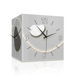 Horloge murale Double face créative salon murale coin horloges Art moderne lumière LED horloge murale décoration suspendue