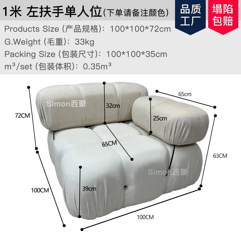 Canapés de salon italiens sectionnels design 2025 Accent canapé modulaire compressé désossé petit canapé Wohnzimmer meubles