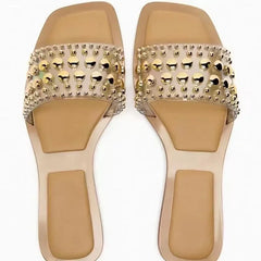 Zara 2024 été chaussures pour femmes PVC Transparent riveté décontracté plat bout ouvert diapositives de plage tendance marque Design grande taille dames pantoufles