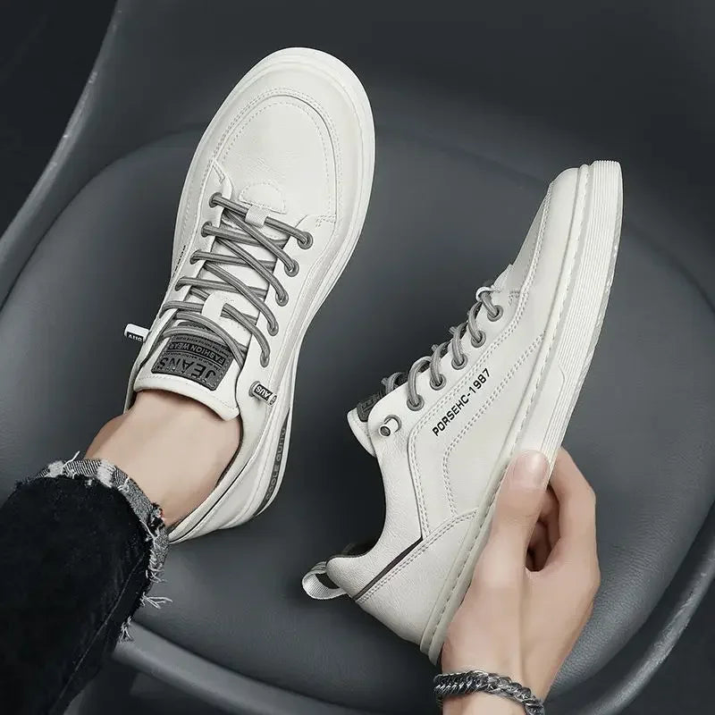 Baskets décontractées en cuir pour hommes, chaussures confortables et imperméables, grande taille 39-44, printemps 2023