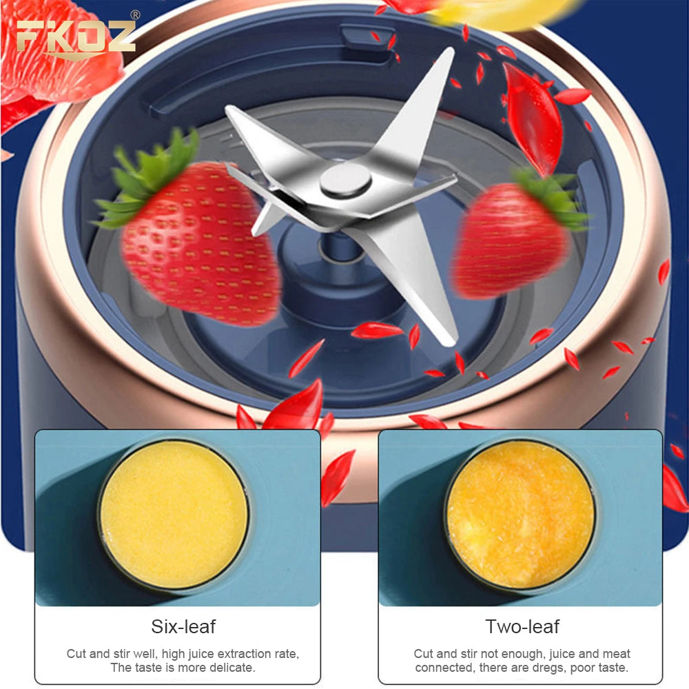 Petit presse-agrumes électrique Portable, lame en acier inoxydable, presse-agrumes automatique pour fruits, mélangeur de Smoothie, mini mélangeur rechargeable par USB