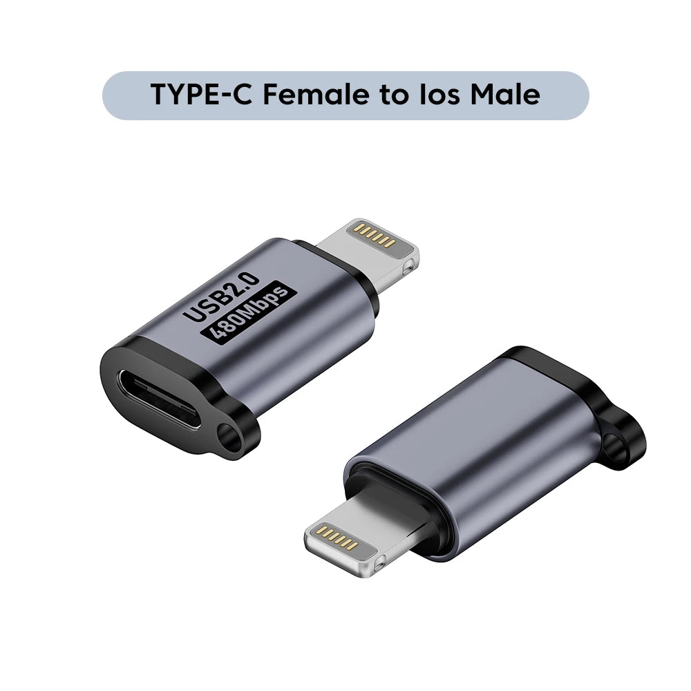 Adaptateur Micro USB vers Type c vers Lightning Adaptateur USB 2.0 vers Type c Transfert de données Transfert de données USB c Lightning pour iPhone