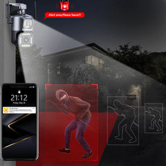 MOVOLS-Caméra de surveillance PTZ IP WiFi HD 8MP, dispositif de sécurité sans fil, étanche, avec audio bidirectionnel, suivi automatique et protocole P2P