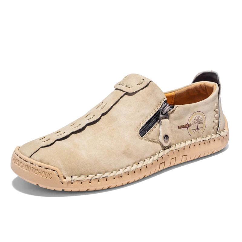 Mocassins en cuir pour hommes, chaussures à enfiler décontractées, respirantes, plates, grande taille, offre spéciale
