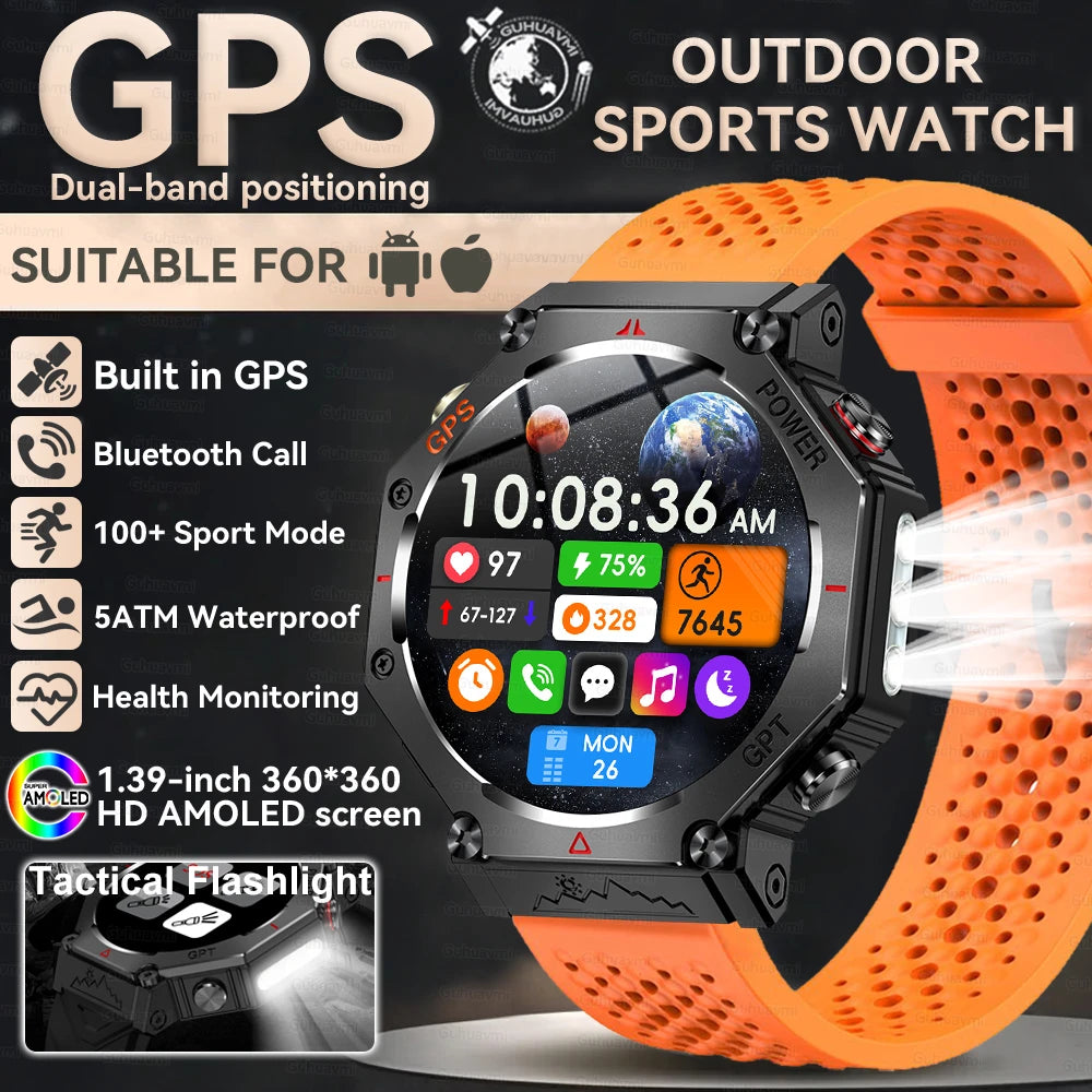 Nouveau t-rex 3 Ultra extérieur GPS montre intelligente 5TM étanche intégré double bande GNSS altimètre sport natation hommes montres intelligentes militaires