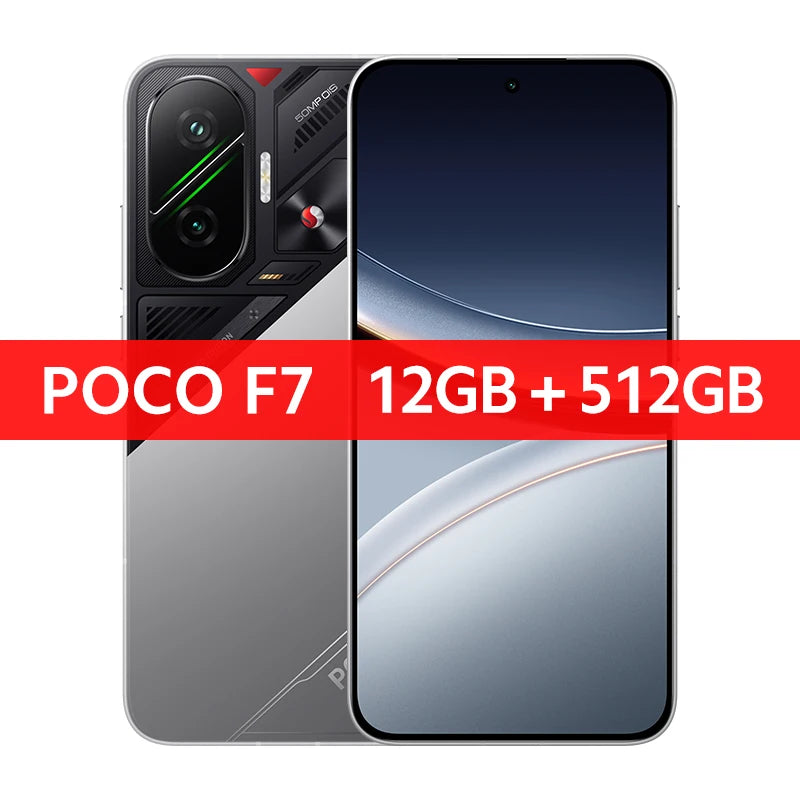 POCO F7 5G Version mondiale Snapdragon ®   8s Gen 4 NFC 6.83 1.5K AMOLED Écran 50MP Caméra OIS 6500mAh 90W HypeCharge Smartphone