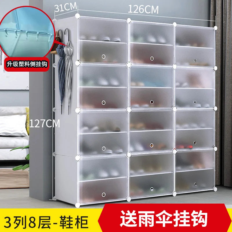 Étagère à chaussures moderne et simple multicouche, gain de place et économique, armoire anti-poussière pour la maison, étagère à chaussures de grande capacité