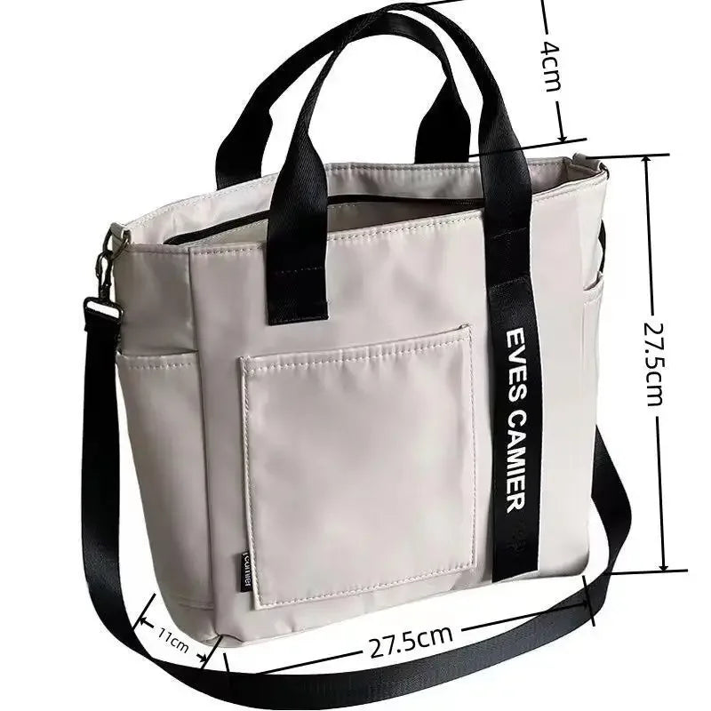 Sac à main en toile imperméable et Nylon, fourre-tout décontracté de grande capacité, sacoches simples à la mode pour écolière, nouvelle collection 2024