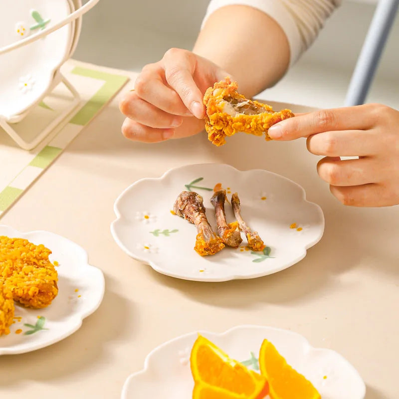 YWDL – assiette à dîner en céramique à fleurs de 6 pouces, assiette givrée en Relief de cuisine pour pâtes, pain, desserts, vaisselle de Restaurant