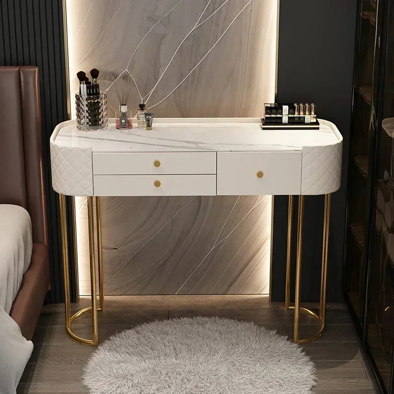 Miroir de maquillage de luxe avec lumière LED, meuble de rangement pour chambre à coucher, salon