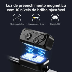 Hohem-iSteady Kit de recrutement Smartphone GimRh, Stabilisateur de détermination à 3 axes, Perche à selfie pour téléphone, Trépied avec lumière de remplissage magnétique, Séance vidéo