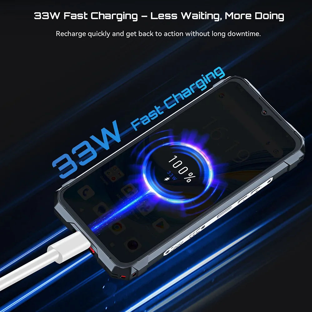 Cubot Smartphone robuste Kingkong 11 Android 15 dimension 7025 5G téléphone portable 16GB + 256GB 10200mAh 108MP 33W téléphone portable NFC