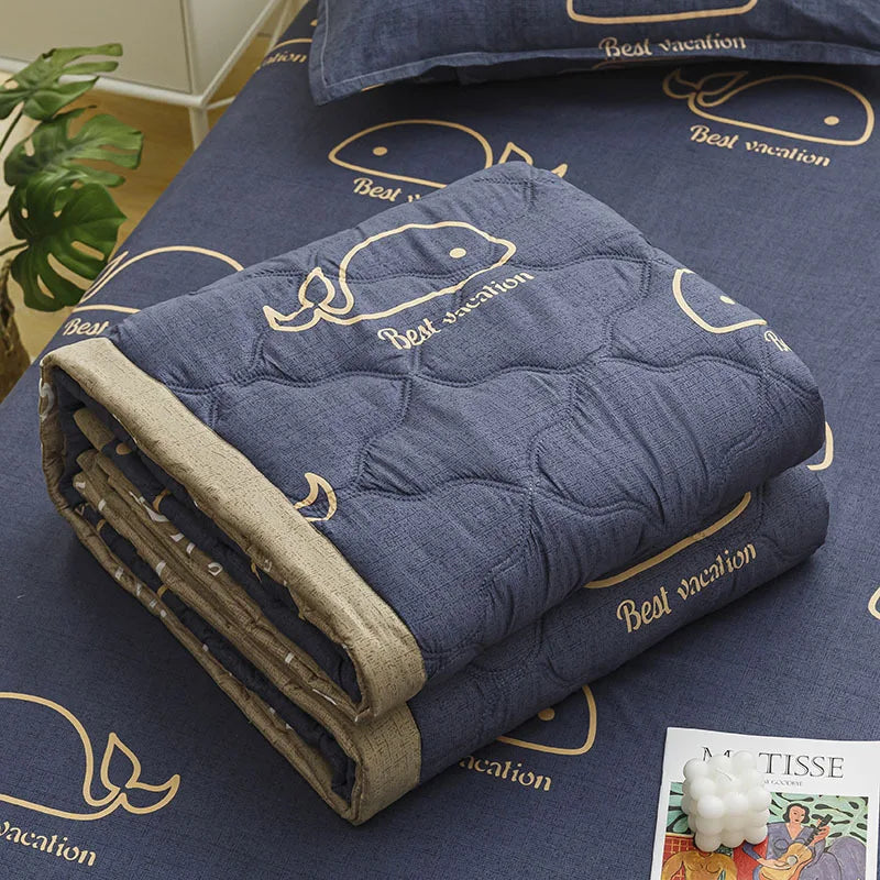 Couette d'été matelassée imprimée marguerite, taie d'oreiller ou couettes simples, douce et respirante, simple, Double, lavable, mince