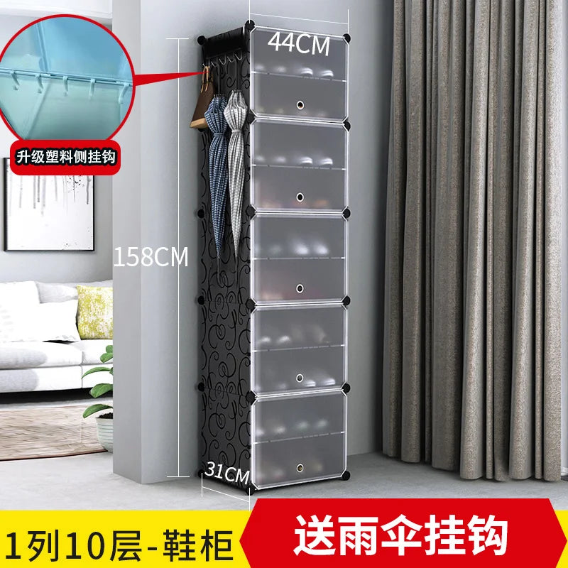 Étagère à chaussures moderne et simple multicouche, gain de place et économique, armoire anti-poussière pour la maison, étagère à chaussures de grande capacité