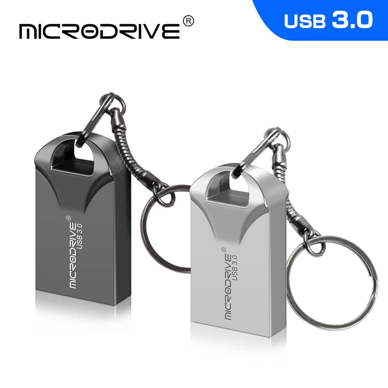High Speed USB 3.0 Metal Flash Drive 16GB 32GB 64GB 128GB Pendrive Waterproof usb drive Pen Mini memory Sticks with key ring