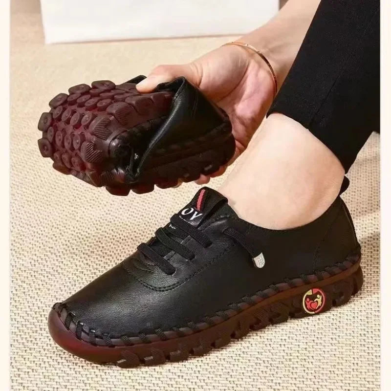 Chaussures d’été plat pour femmes 2024 mocassins orthopédiques femme mocassins cousus Slip sur couture maman chaussures single zapatillas de mujer