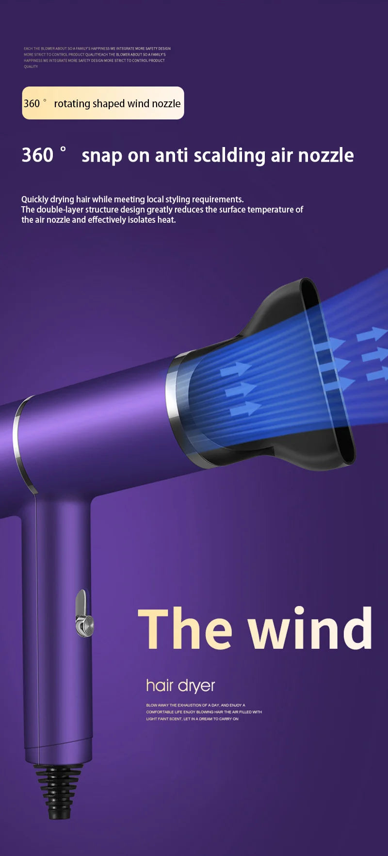 Sèche-cheveux professionnel, souffleur ionique négatif, sèche-cheveux électrique à grande vitesse, température constante, séchage rapide, 2025