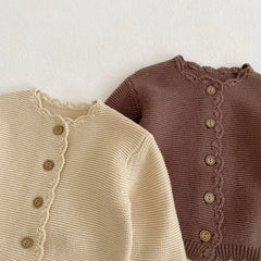 Pull à manches longues pour bébés, manteau pour garçons et filles, cardigan à col rond, veste pour tout-petits, vêtements solides et polyvalents, automne, nouveau, 2024