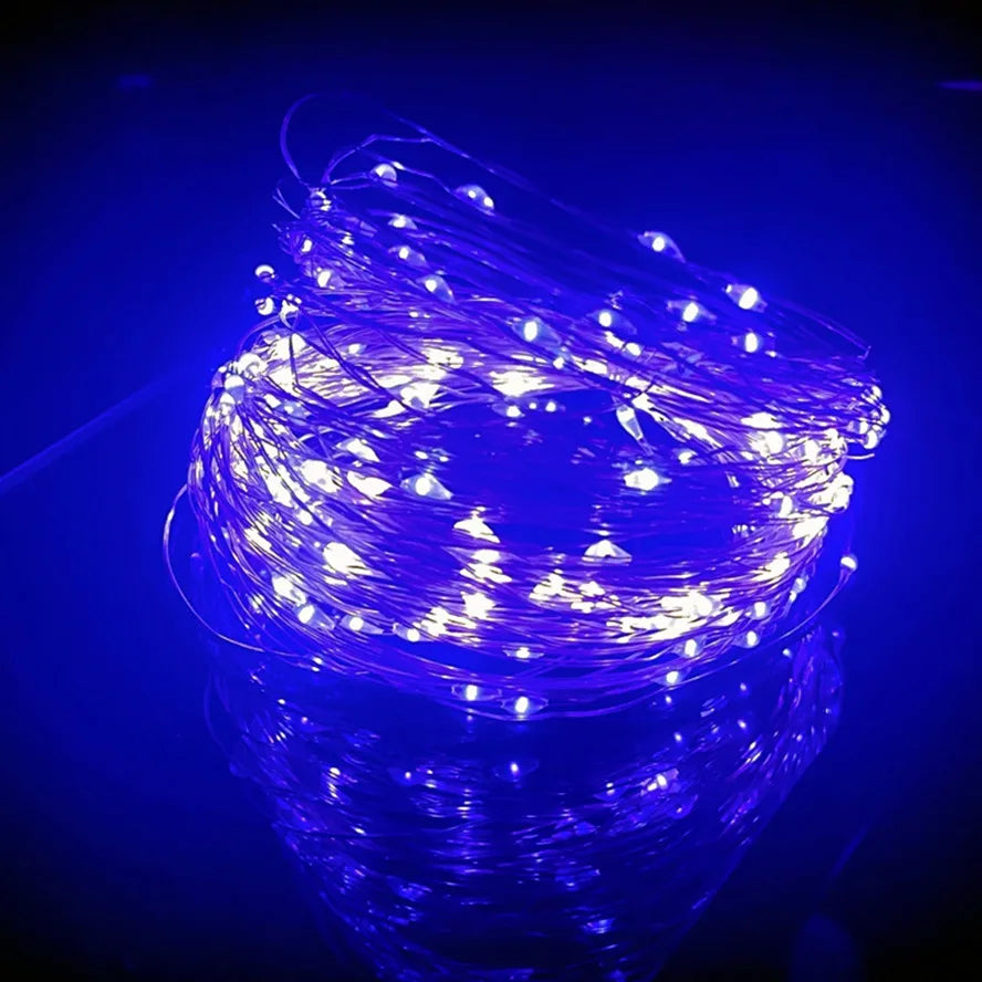 Guirxiété lumineuse LED USB étanche, fil de cuivre et d'argent, lumières dégradées pour Noël, décoration de fête de mariage, 1m, 10m, 20m