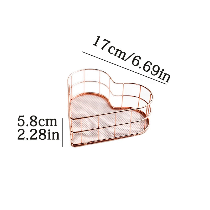 Panier de rangement en fer et métal doré de Style nordique, support multifonctionnel de bureau pour articles divers, boîte de rangement de bijoux