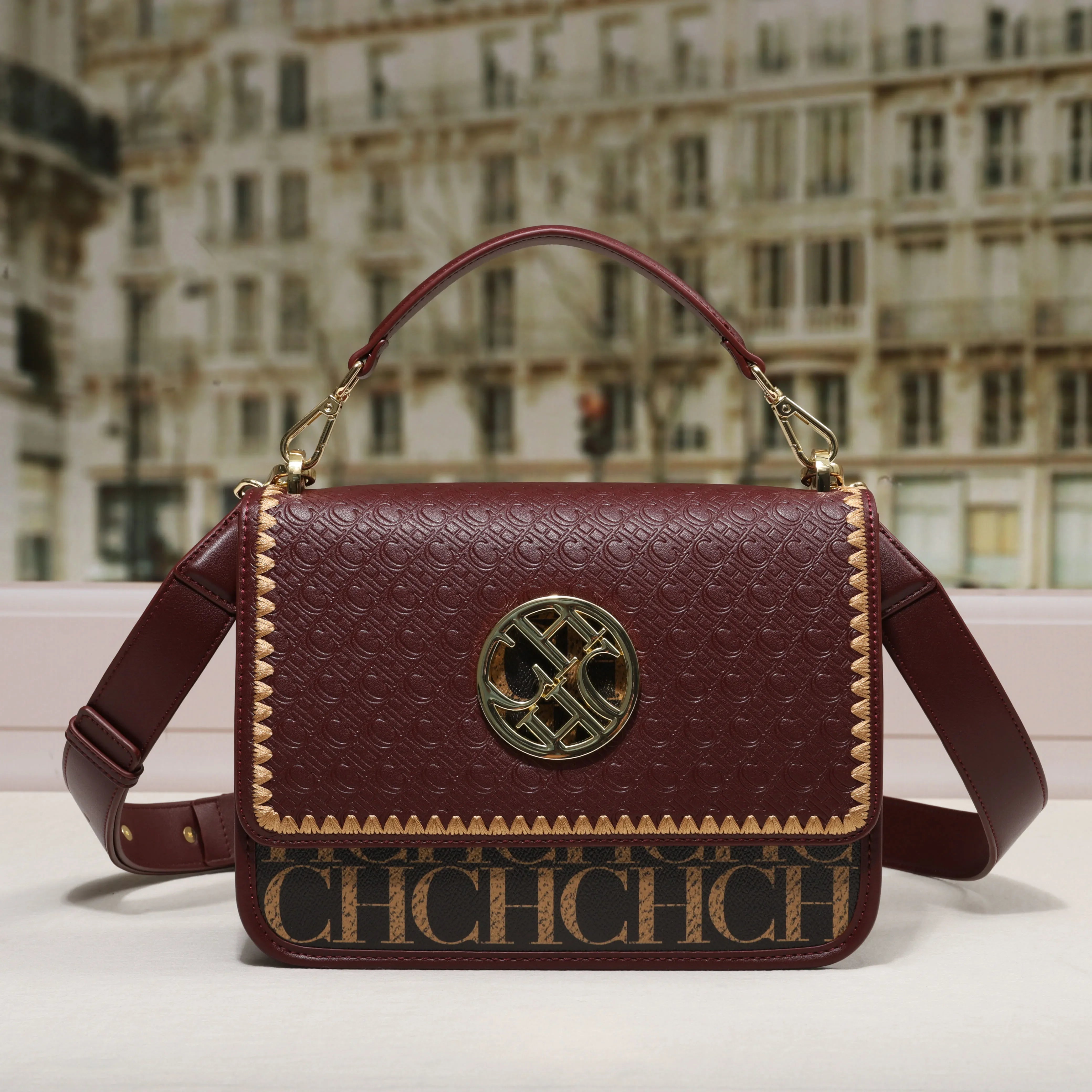 CH – sac à bandoulière Design solide, lettre foncée en relief, sac de fête pour dames, marque de luxe exquise, sac à main Design classique à la mode