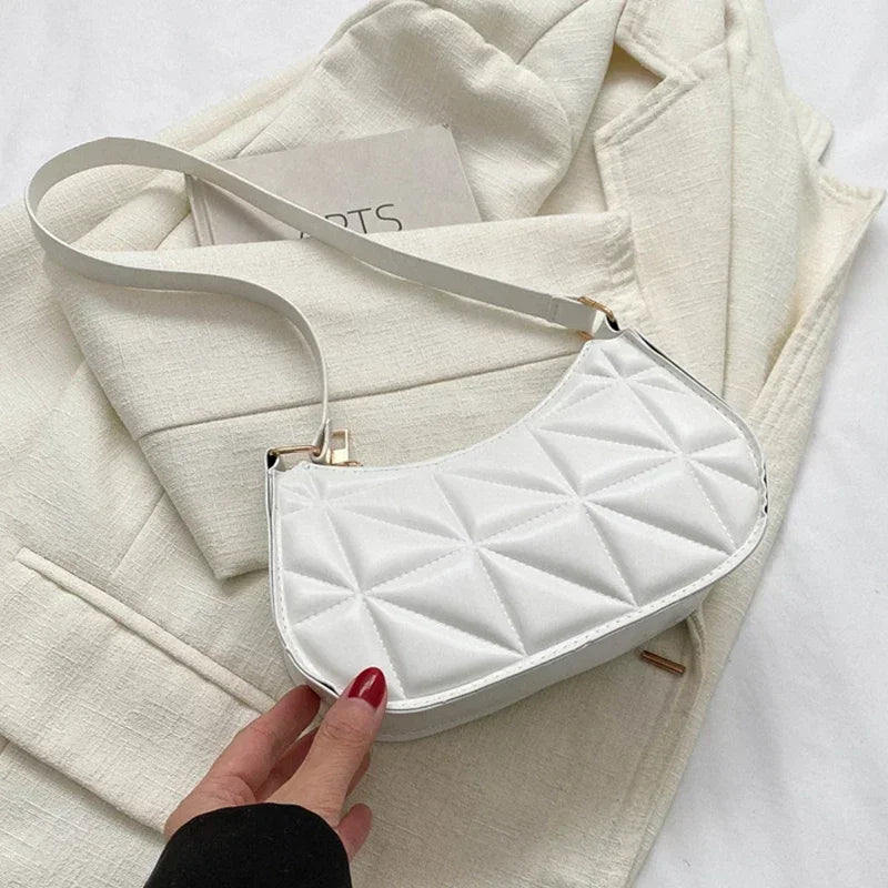Mini sac de Shopping sous les bras pour femmes, fourre-tout rétro décontracté, sacs à bandoulière en cuir de couleur unie pour femmes
