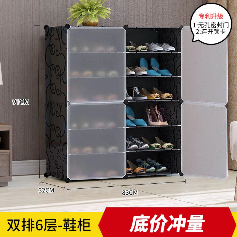 Étagère à chaussures moderne et simple multicouche, gain de place et économique, armoire anti-poussière pour la maison, étagère à chaussures de grande capacité