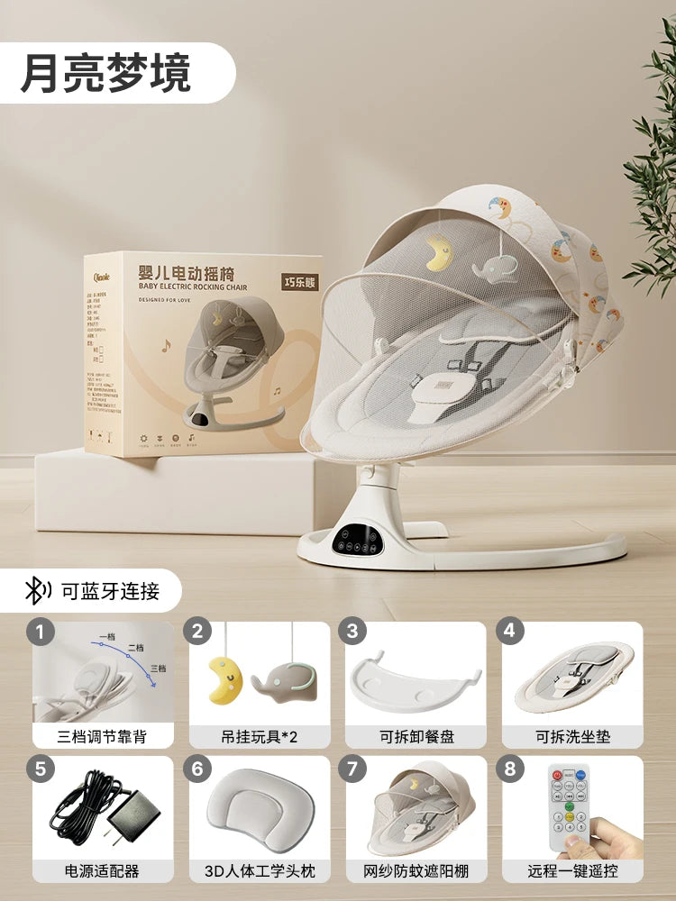 Balançoire pliable pour bébés, chaise à bascule électrique, lit à bascule, berceau électrique pour bébé, prendre bébé pour dormir, libérez vos mains