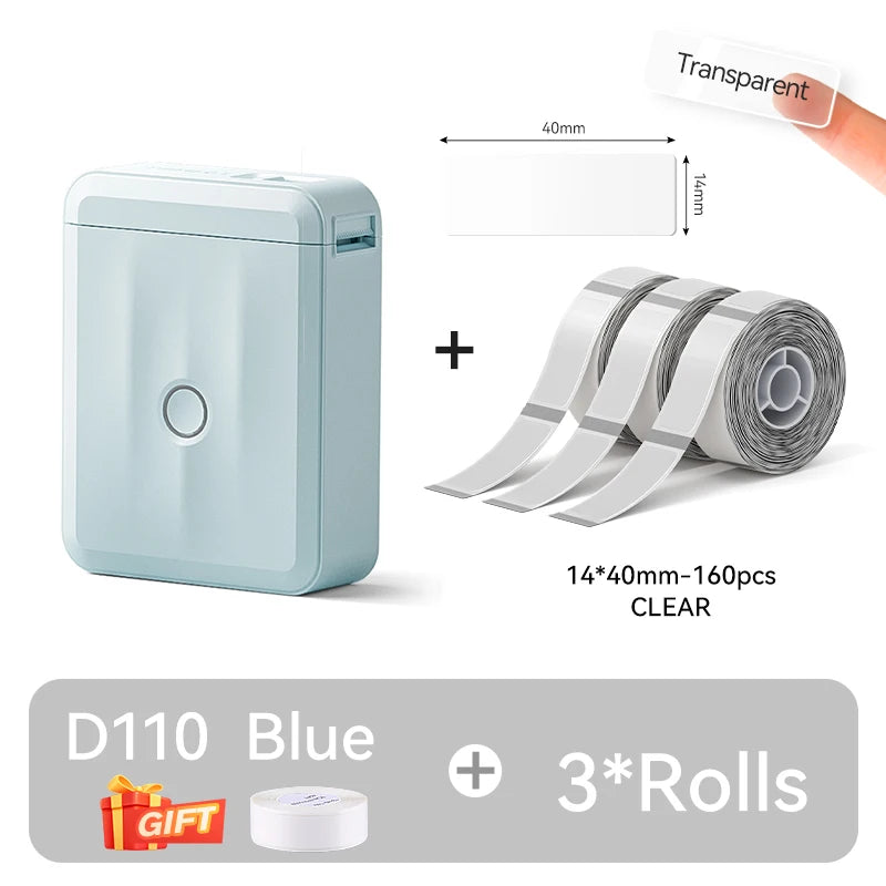NIIMBOT D110 Version améliorée imprimante d'étiquettes thermiques Mini fabricant d'étiquettes intelligent Portable avec ruban pour bureau maison cuisine école