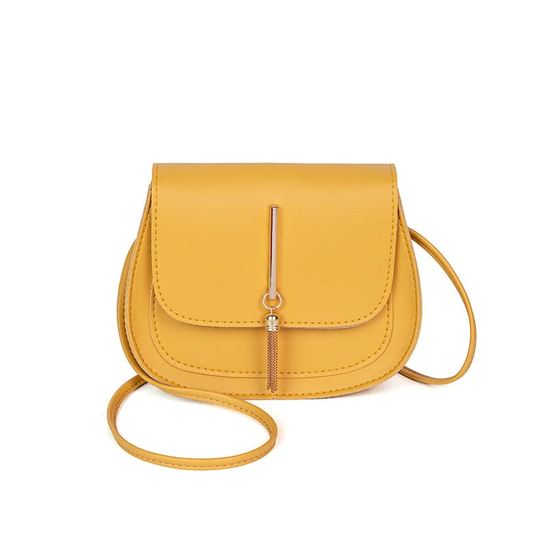 Sac à bandoulière en cuir PU avec pompon pour femme, petit sac messager à rabat, sac fourre-tout pour femme, portefeuille pour téléphone portable, sacs à main à la mode