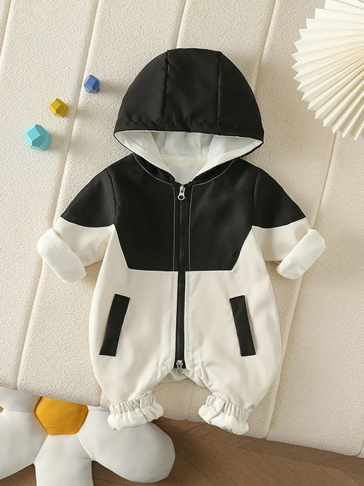 IYEAL-Sweat à capuche pour bébé garçon, combinaison Stormtrooper, manteau d'épissage, beau document, édition coréenne, sourire, nouveau, automne et hiver